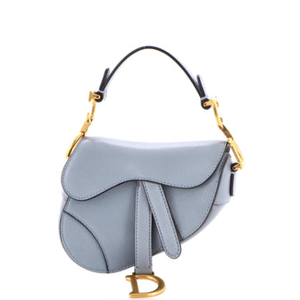 Christian Dior Saddle Handbag Leather Micro