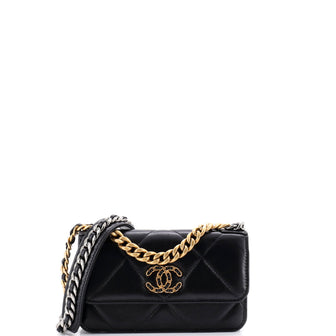 Chanel 19 Flap Phone Holder with Chain Quilted Lambskin