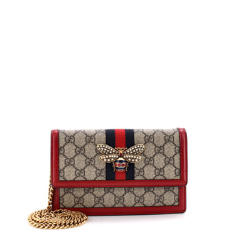 Gucci Queen Margaret Chain Wallet GG Coated Canvas Mini