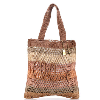 Chloe Summer Banana Tote Woven Raffia