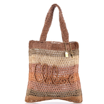 Chloe Summer Banana Tote Woven Raffia