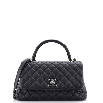 Chanel Coco Top Handle Bag Quilted Caviar Small