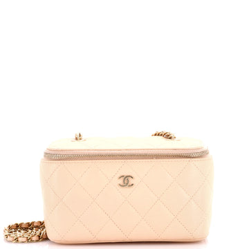 Chanel Classic Vanity Case with Chain Quilted Caviar Small