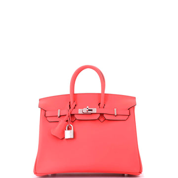 Hermes Birkin Handbag Pink Swift with Palladium Hardware 25
