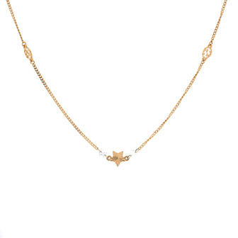 Gucci GG Running Star Short Station Necklace 18K Yellow Gold with Diamonds