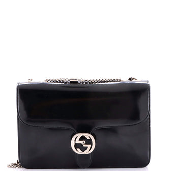 Gucci Interlocking Shoulder Bag Patent Medium
