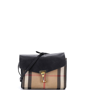 Burberry Macken Crossbody Bag Leather and House Check Canvas Small