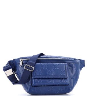 Gucci Front Pocket Belt Bag GG Embossed Perforated Leather