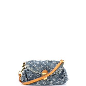 Louis Vuitton Pleaty Handbag Denim Mini