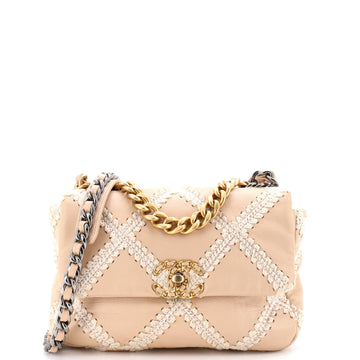 Chanel 19 Flap Bag Crochet Quilted Calfskin Medium