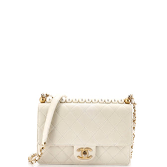 Chanel Chic Pearls Flap Bag Quilted Lambskin Small