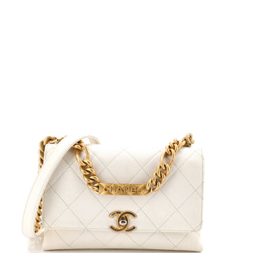 Chanel Bracelet On Chain Flap Bag Quilted Caviar Mini