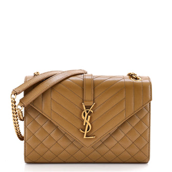 Saint Laurent Classic Monogram Envelope Satchel Mixed Matelasse Leather Medium