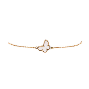 Van Cleef & Arpels Sweet Alhambra Butterfly Bracelet 18K Yellow Gold and Mother of Pearl
