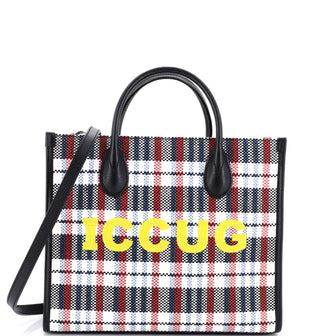 Gucci ICCUG Tote Embroidered Faux Raffia Small