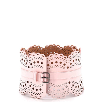Alaia Waist Belt Laser Cut Leather Wide