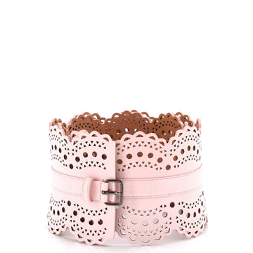 Alaia Waist Belt Laser Cut Leather Wide