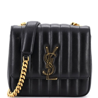 Saint Laurent Vicky Crossbody Bag Vertical Quilted Leather Medium