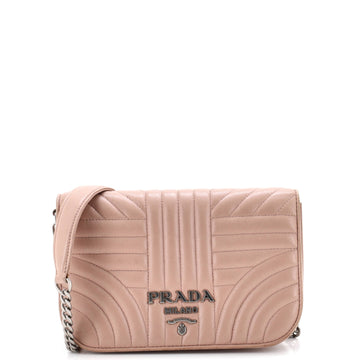 Prada Chain Flap Crossbody Bag Diagramme Quilted Leather Small