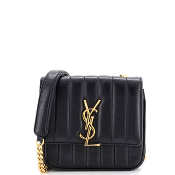 Saint Laurent Vicky Crossbody Bag Vertical Quilted Leather Small