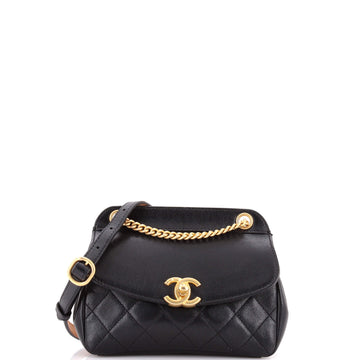 Chanel Curved Flap Bag Quilted Lambskin Small