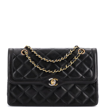 Chanel Vintage Two Tone CC Flap Bag Quilted Lambskin Medium