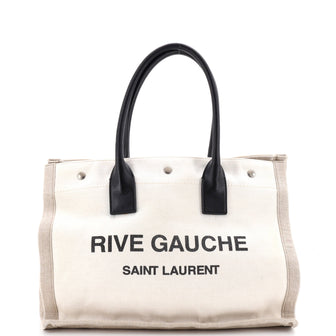 Saint Laurent Rive Gauche Shopper Tote Canvas Small