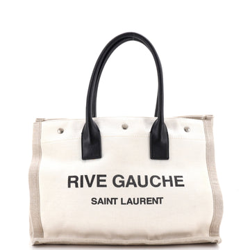 Saint Laurent Rive Gauche Shopper Tote Canvas Small