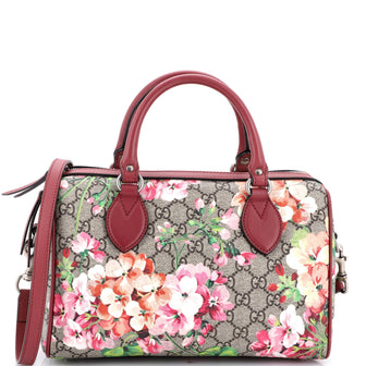 Gucci Convertible Boston Bag Blooms Print GG Coated Canvas Small