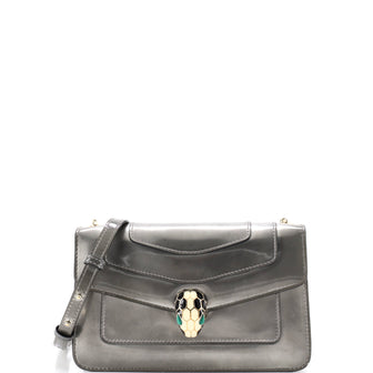 Bvlgari Serpenti Forever Shoulder Bag Metallic Leather Small