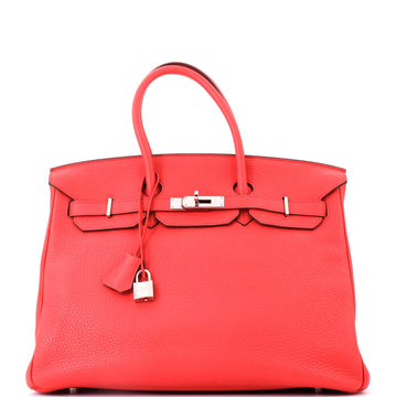 Hermes Birkin Handbag Pink Clemence with Palladium Hardware 35