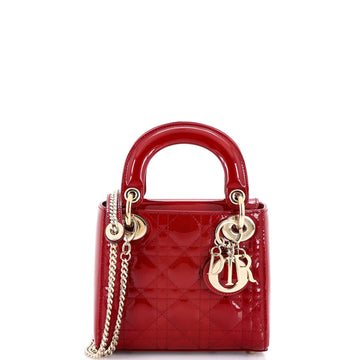 Christian Dior Lady Dior Chain Bag Cannage Quilt Patent Mini