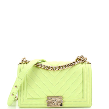 Chanel Boy Flap Bag Chevron Calfskin Old Medium