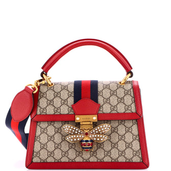 Gucci Queen Margaret Top Handle Bag GG Coated Canvas with Leather Small