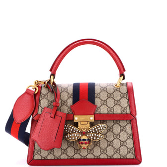Gucci Queen Margaret Top Handle Bag GG Coated Canvas with Leather Small