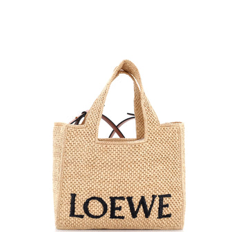 Loewe Paula's Ibiza Logo Convertible Tote Raffia Mini