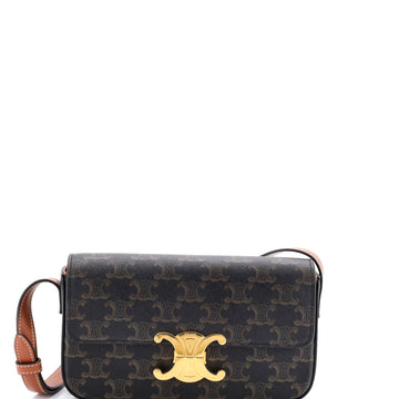 Celine Triomphe East-West Shoulder Bag Triomphe Coated Canvas