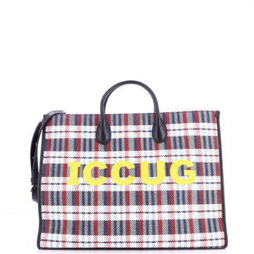 Gucci ICCUG Tote Embroidered Faux Raffia Large