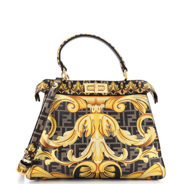Fendi x Versace Fendace ISeeU Peekaboo Bag Printed Laminated Leather Medium
