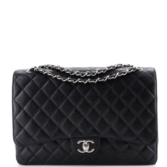 Chanel Classic Double Flap Bag Quilted Caviar Maxi