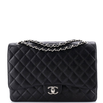 Chanel Classic Double Flap Bag Quilted Caviar Maxi