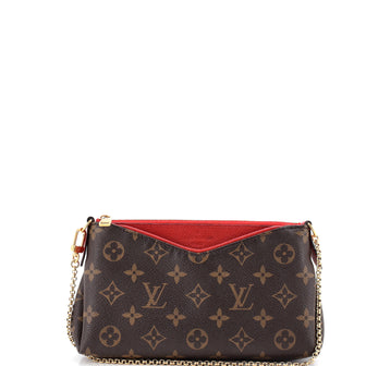 Louis Vuitton Pallas Clutch Monogram Canvas with Leather
