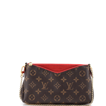 Louis Vuitton Pallas Clutch Monogram Canvas with Leather