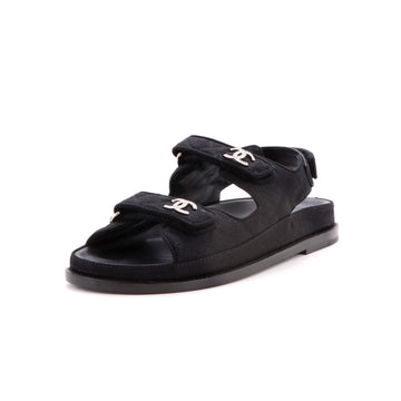 Chanel Women's Velcro Dad Sandals Quilted Fabric