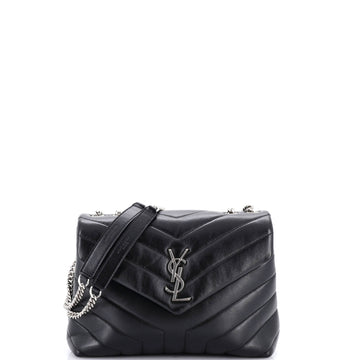 Saint Laurent Loulou Shoulder Bag Matelasse Chevron Leather Small