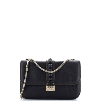 Valentino Garavani Glam Lock Shoulder Bag Leather Medium