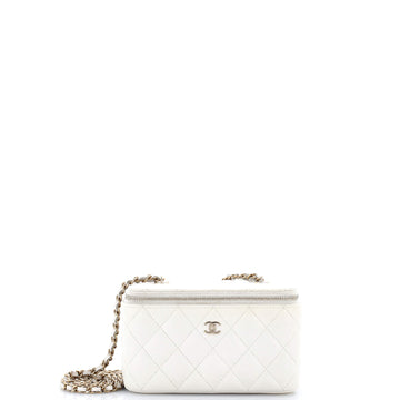 Chanel Classic Vanity Case with Chain Quilted Caviar Small