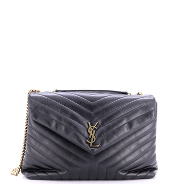 Saint Laurent Loulou Shoulder Bag Matelasse Chevron Leather Large