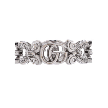 Gucci GG Flora Band Ring 18K White Gold with Diamonds