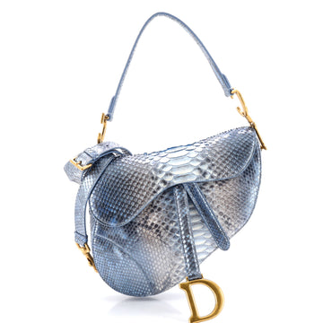 Christian Dior Saddle Handbag Python Medium